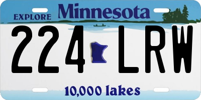 MN license plate 224LRW