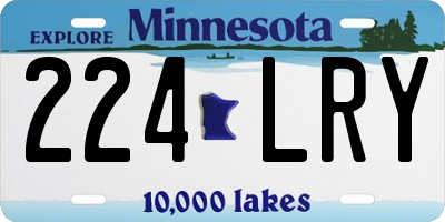 MN license plate 224LRY