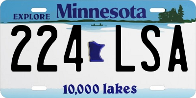 MN license plate 224LSA