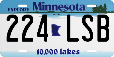MN license plate 224LSB