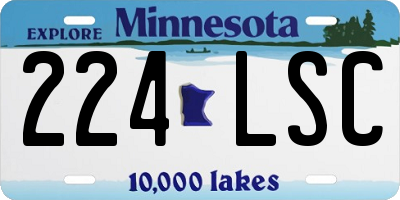 MN license plate 224LSC