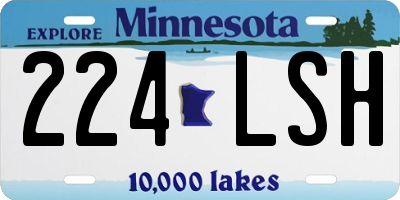 MN license plate 224LSH