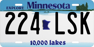 MN license plate 224LSK