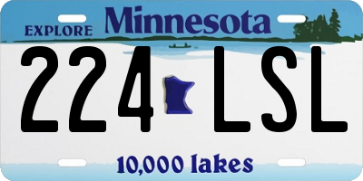 MN license plate 224LSL