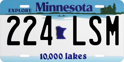 MN license plate 224LSM