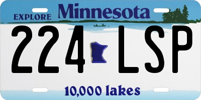 MN license plate 224LSP