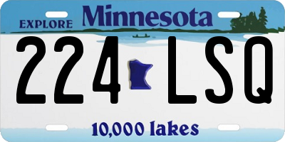 MN license plate 224LSQ