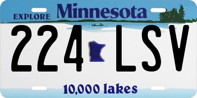 MN license plate 224LSV