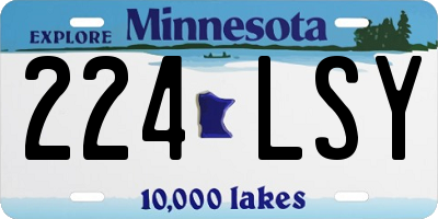 MN license plate 224LSY