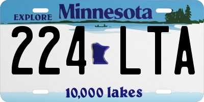 MN license plate 224LTA