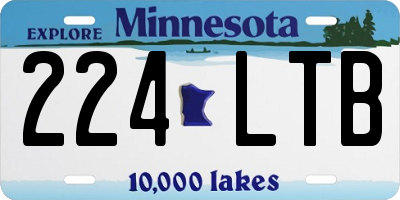 MN license plate 224LTB