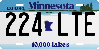 MN license plate 224LTE