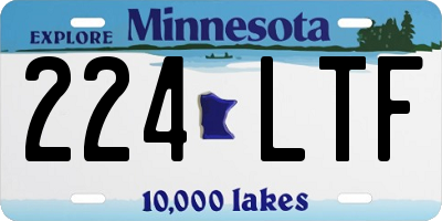 MN license plate 224LTF