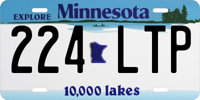 MN license plate 224LTP