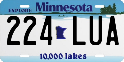 MN license plate 224LUA