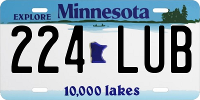 MN license plate 224LUB