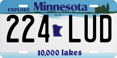 MN license plate 224LUD