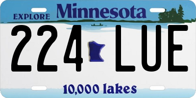 MN license plate 224LUE