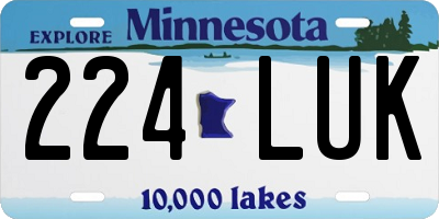 MN license plate 224LUK