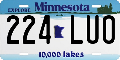 MN license plate 224LUO