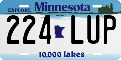 MN license plate 224LUP