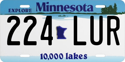 MN license plate 224LUR