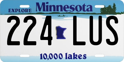 MN license plate 224LUS