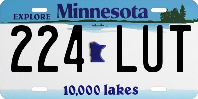MN license plate 224LUT