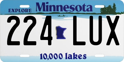 MN license plate 224LUX