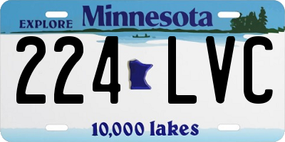 MN license plate 224LVC