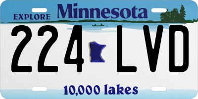 MN license plate 224LVD
