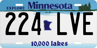 MN license plate 224LVE