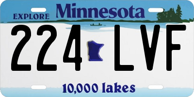 MN license plate 224LVF