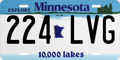 MN license plate 224LVG