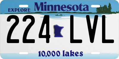 MN license plate 224LVL