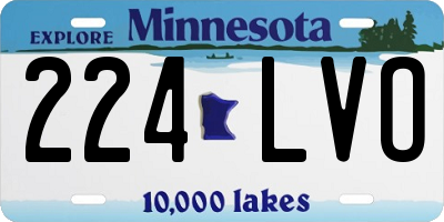 MN license plate 224LVO