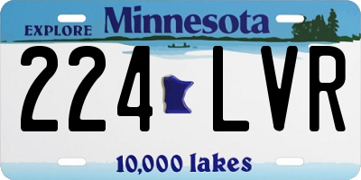MN license plate 224LVR