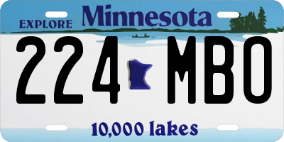 MN license plate 224MBO