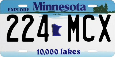 MN license plate 224MCX