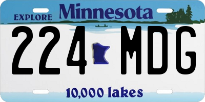 MN license plate 224MDG