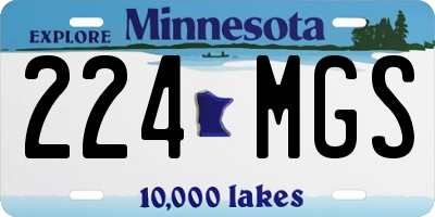 MN license plate 224MGS