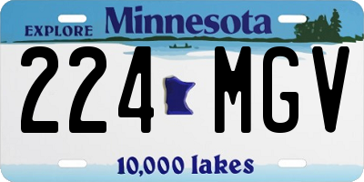 MN license plate 224MGV