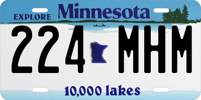 MN license plate 224MHM