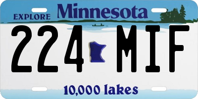 MN license plate 224MIF
