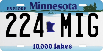 MN license plate 224MIG