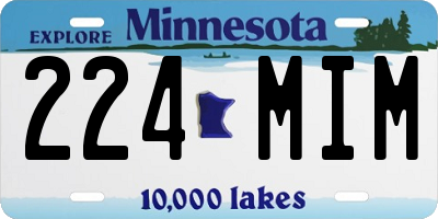MN license plate 224MIM