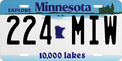 MN license plate 224MIW