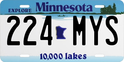 MN license plate 224MYS