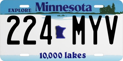 MN license plate 224MYV