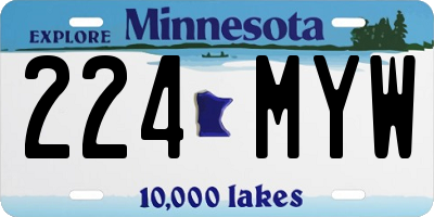 MN license plate 224MYW